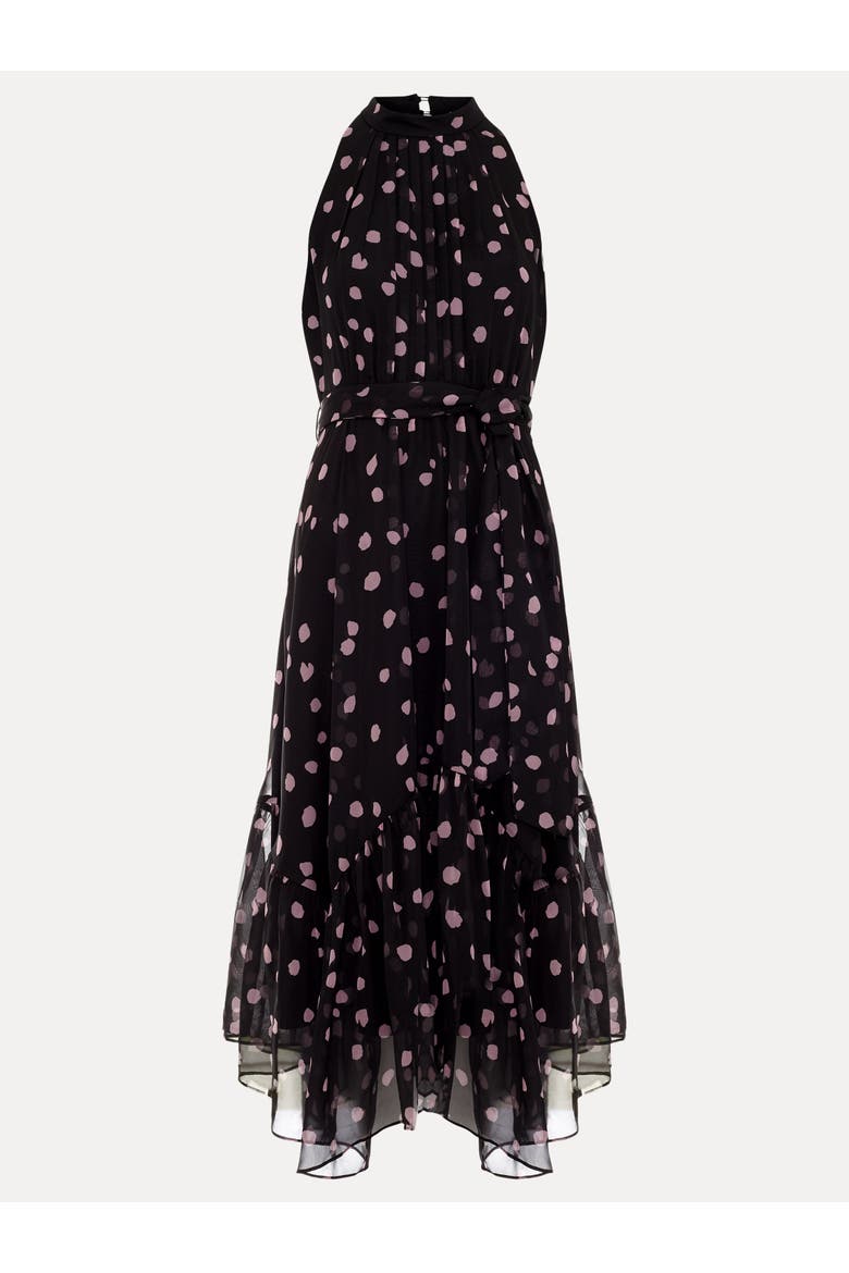 Lucinda Sleeveless Halter Midi Dress, Alternate, color, Black
