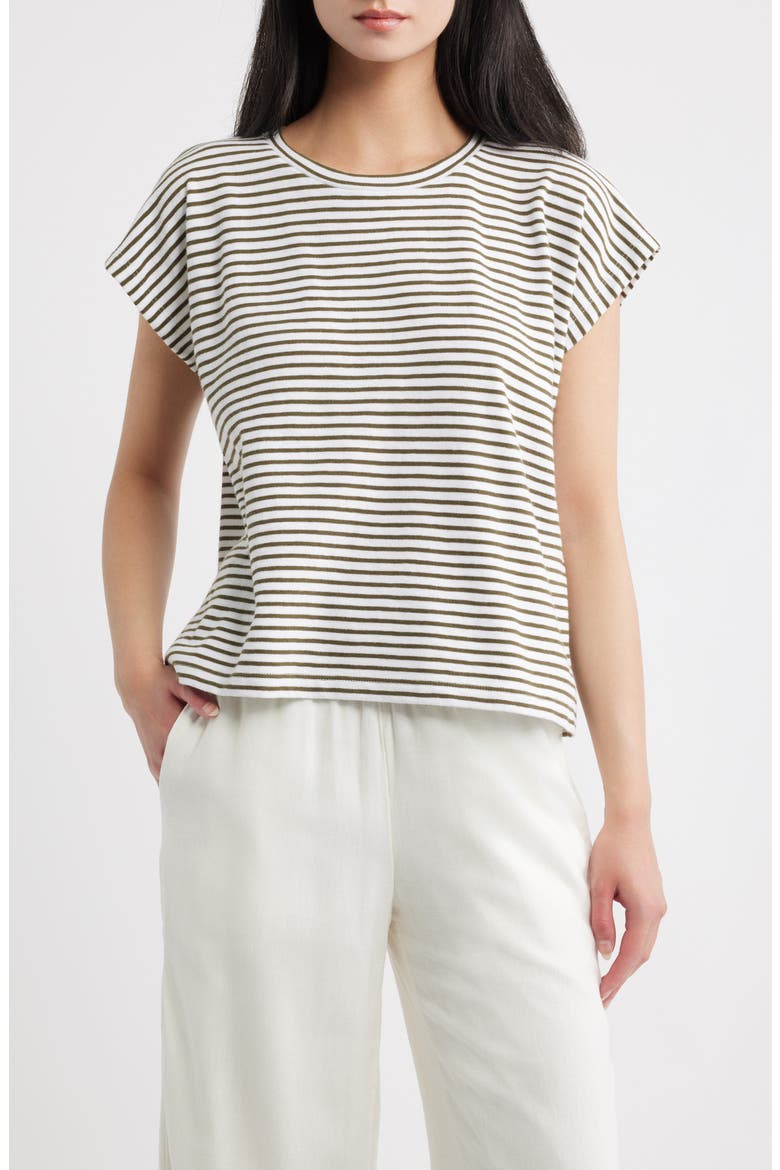 Stripe Organic Cotton Top, Main, color, OLIVE