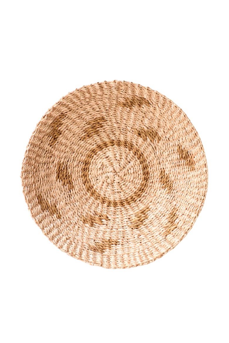 Natural & Brown Round Wall Basket, Alternate, color, Natural + Brown