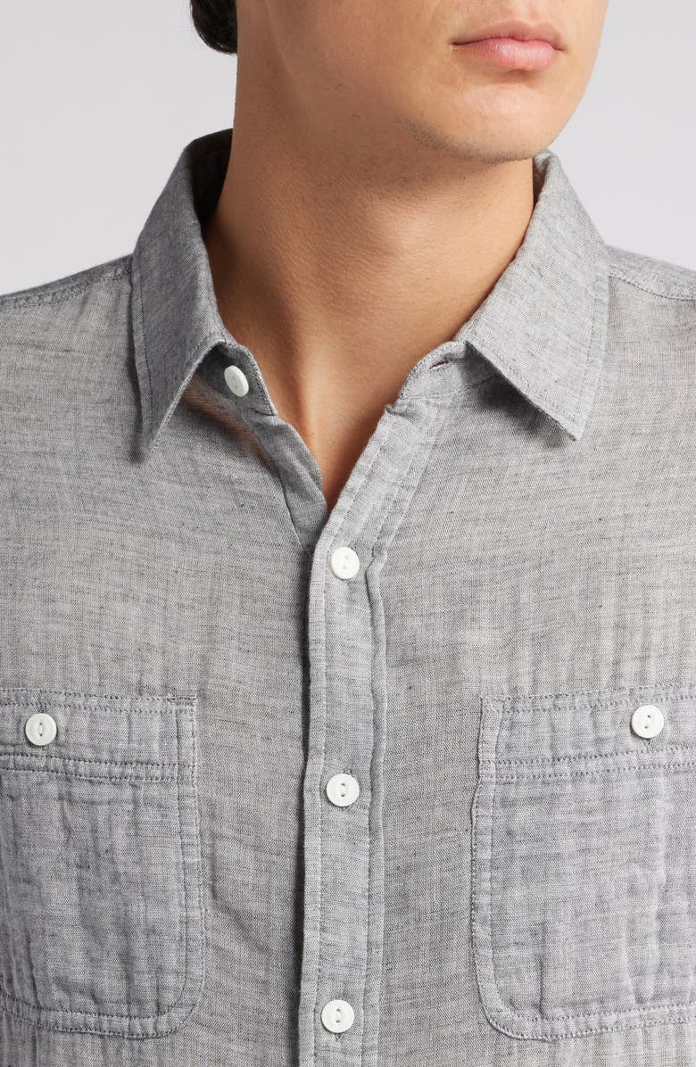 Schott NYC Double Weave Work Shirt, Alternate, color, Heather Grey