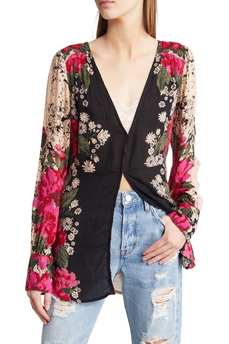 Mikayla Print Long Sleeve Tunic, Main, color, TWILIGHT COMBO