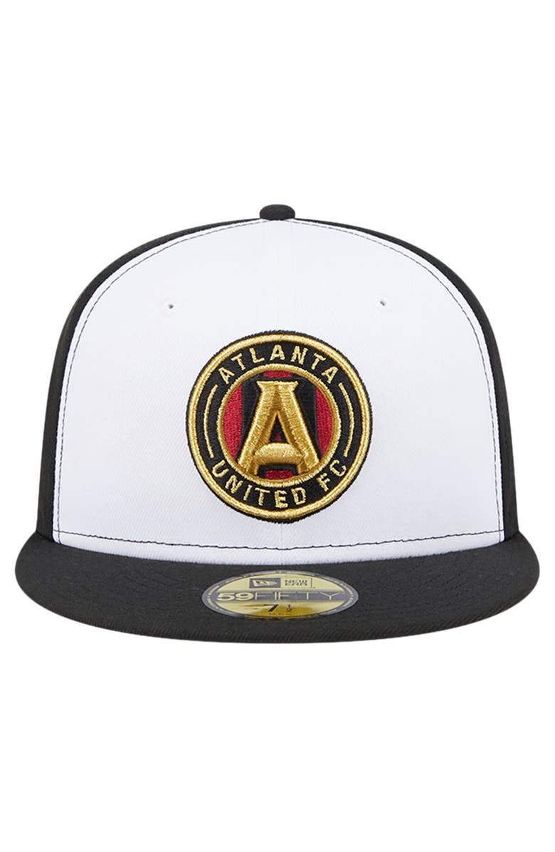 New Era Men's New Era White/Black Atlanta United FC 2024 Kick Off Collection 59FIFTY Fitted Hat, Alternate, color, White