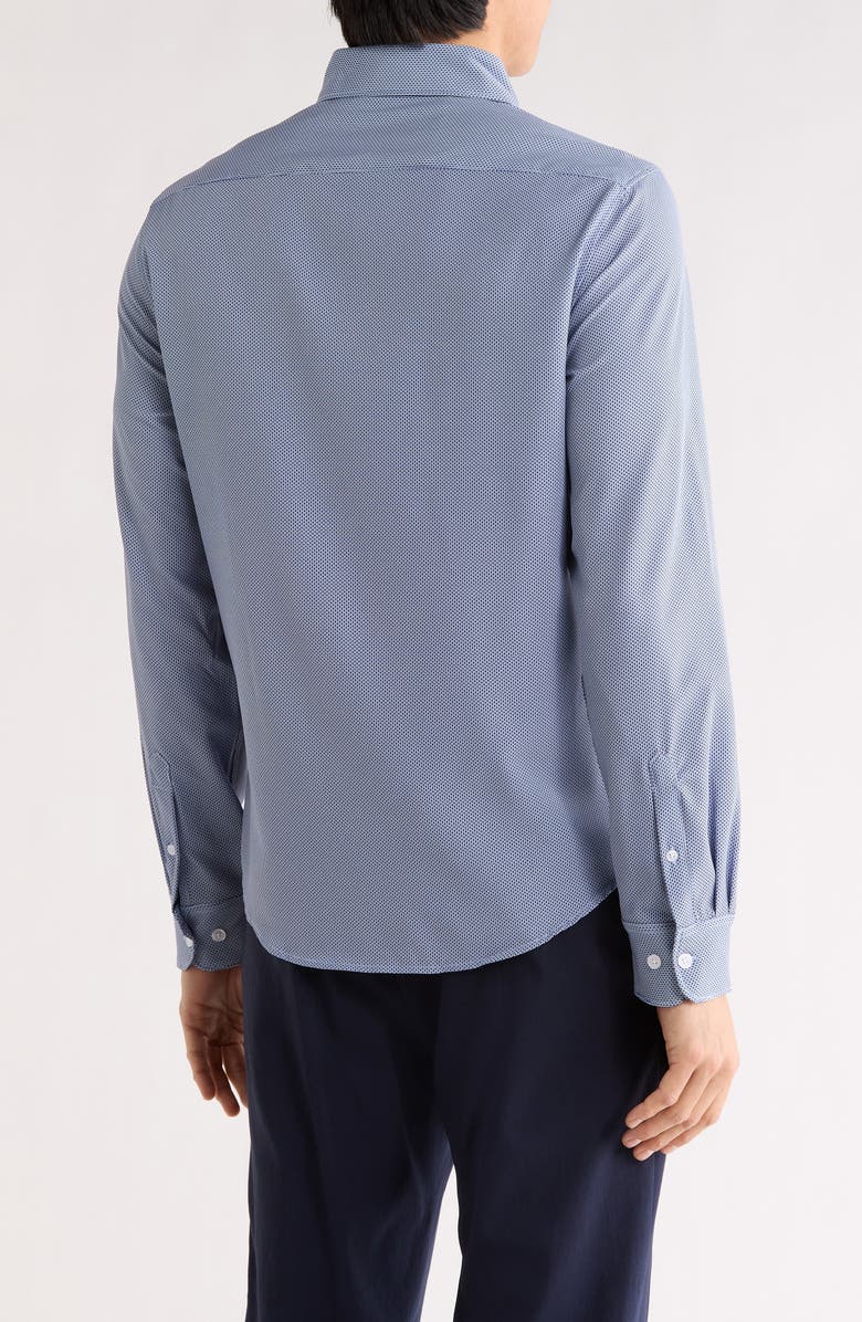 DENIM AND FLOWER Micro Dot Tech Dress Shirt, Alternate, color, Light Blue