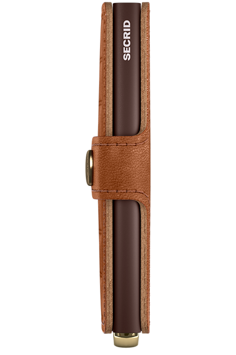 Premium Miniwallet+ Emboss Lines, Alternate, color, Cognac