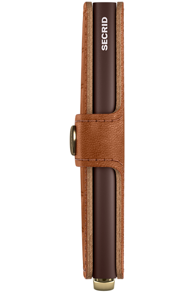 Secrid Premium Miniwallet Emboss Lines, Alternate, color, Cognac