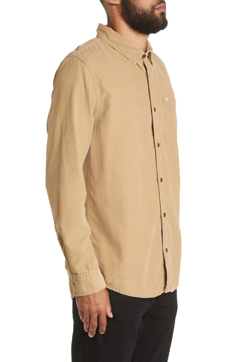 Smoke Trail Button-Up Corduroy Shirt, Alternate, color, TANNIN