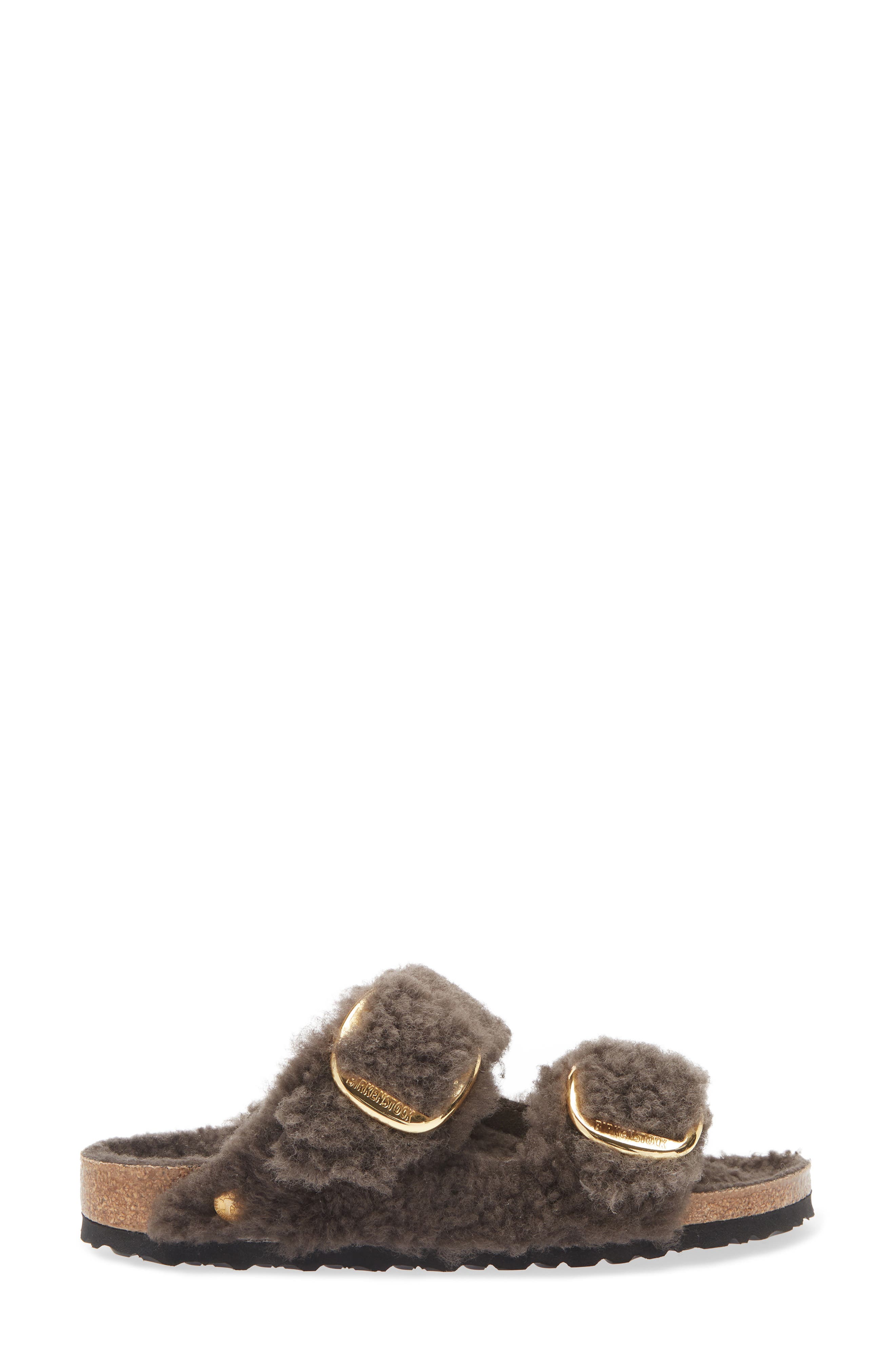Arizona Big Buckle Genuine Shearling Slide Sandal, Alternate, color, CONCRETE GRAY
