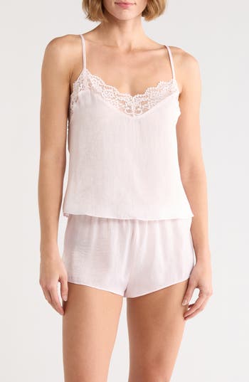In Bloom by Jonquil Maxine Shimmer Satin Cami & Short Pajamas in Light Rose at Nordstrom Rack, Size Medium