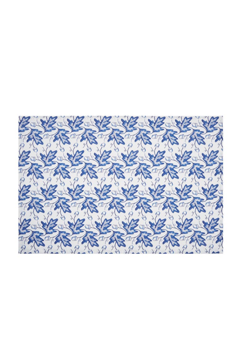 Blue Leaves & Acorn Dishtowel, Main, color, Blue