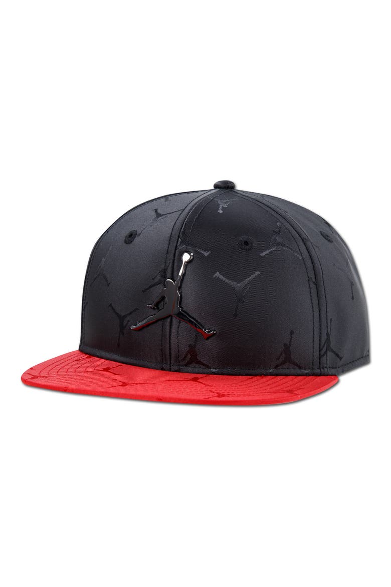 Kids' Jumpman Jacquard Snapback Ball Cap, Main, color, BLACK/ GYM RED