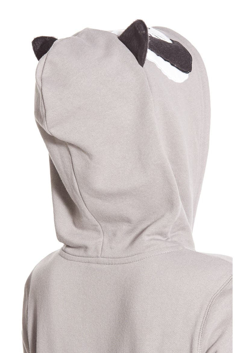 Hooded Raccoon One-Piece, Alternate, color, GREY FROST