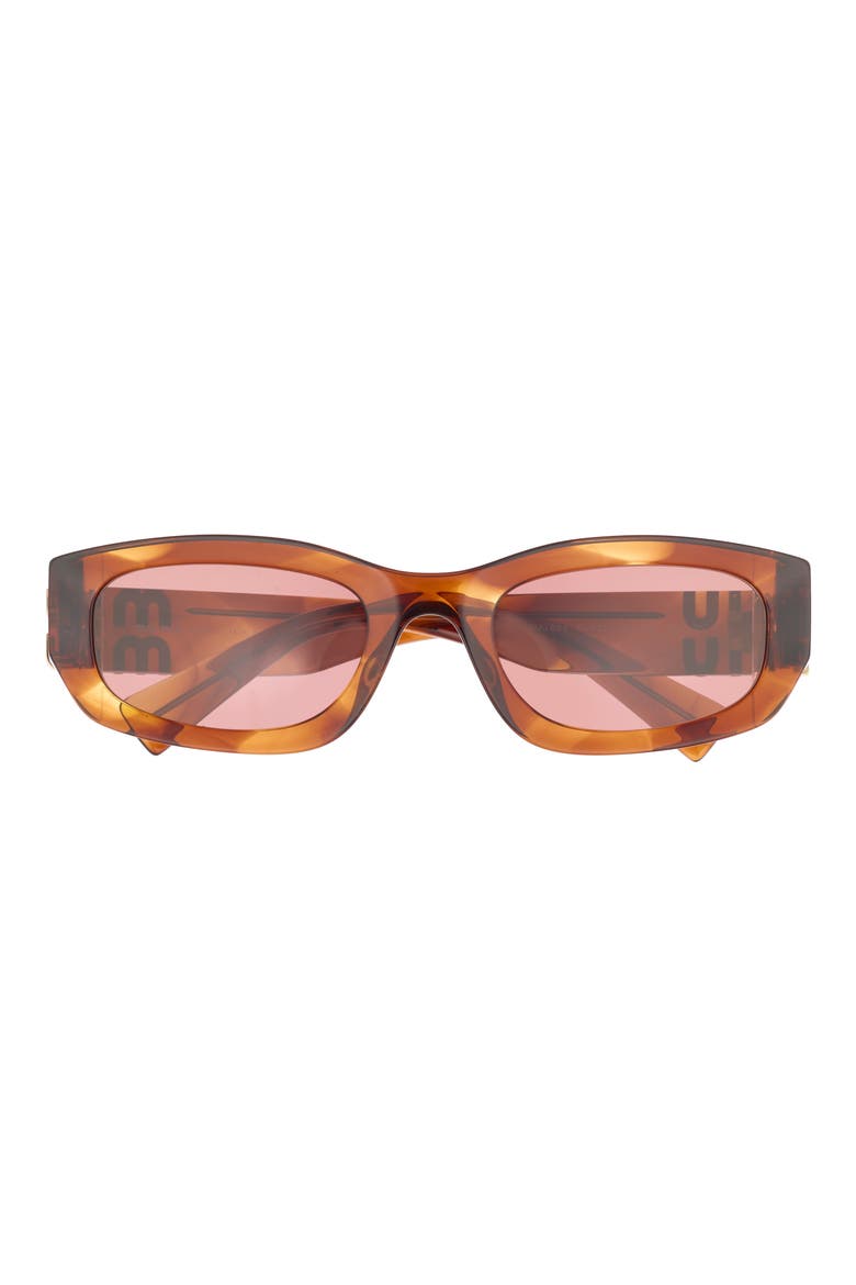 53mm Irregular Sunglasses, Main, color, STRIPED TOBACCO / DARK VIOLET