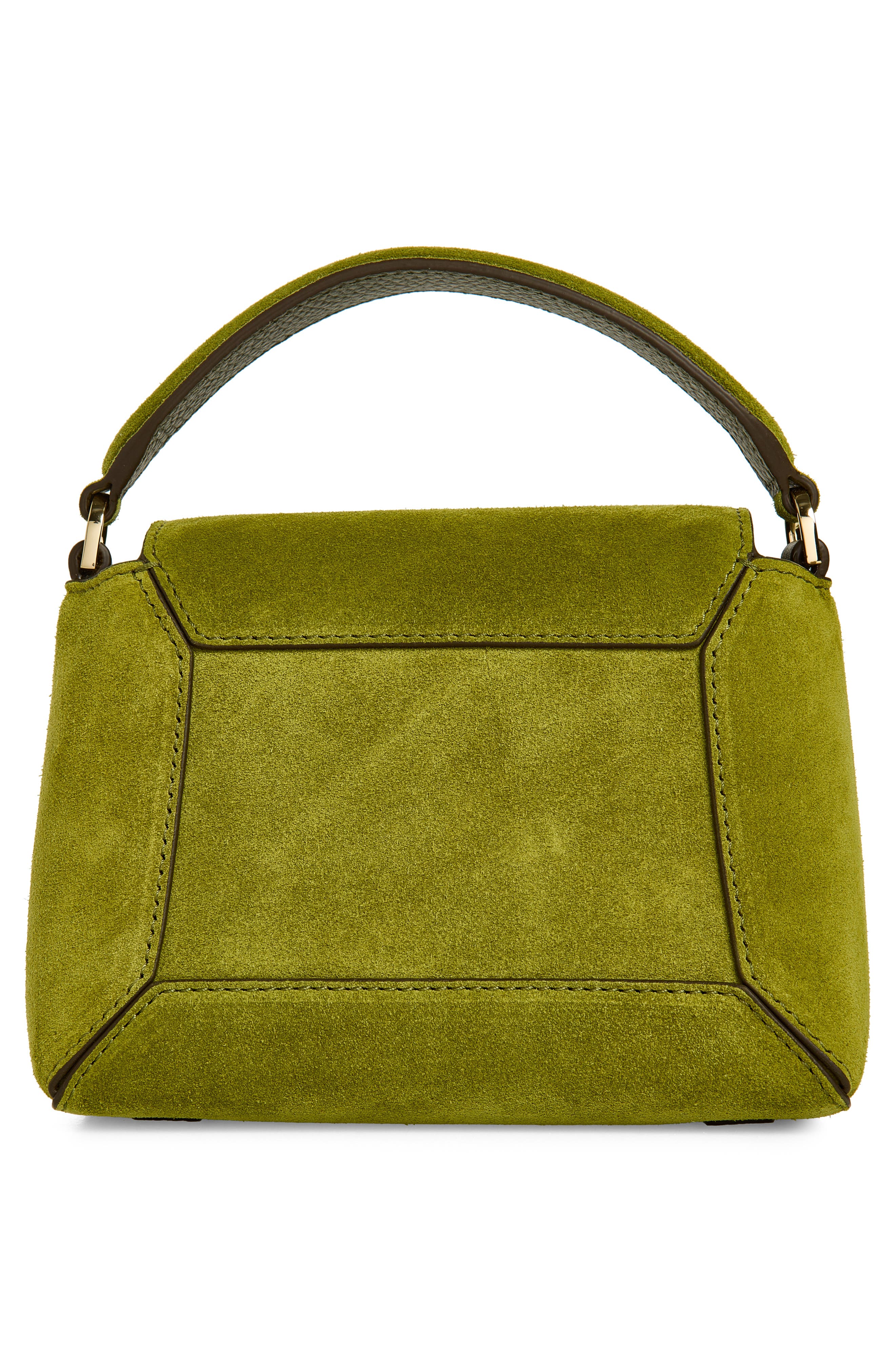 Nano Mosaic Suede Top Handle Bag, Alternate, color, LIME/ KHAKI