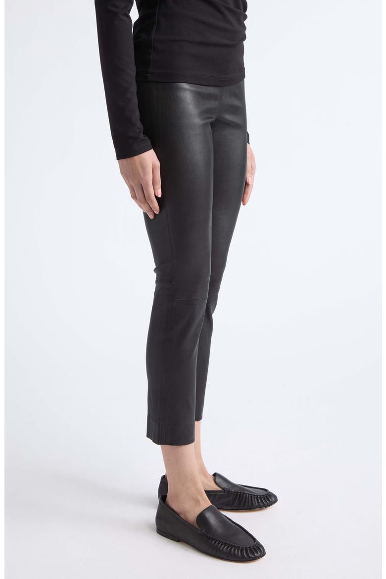 Leather Crop Leggings, Alternate, color, BLACK