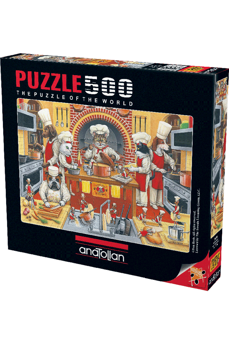 Kool Kat Kuisine 500 piece Jigsaw Puzzle for Adults, Main, color, Multicolor