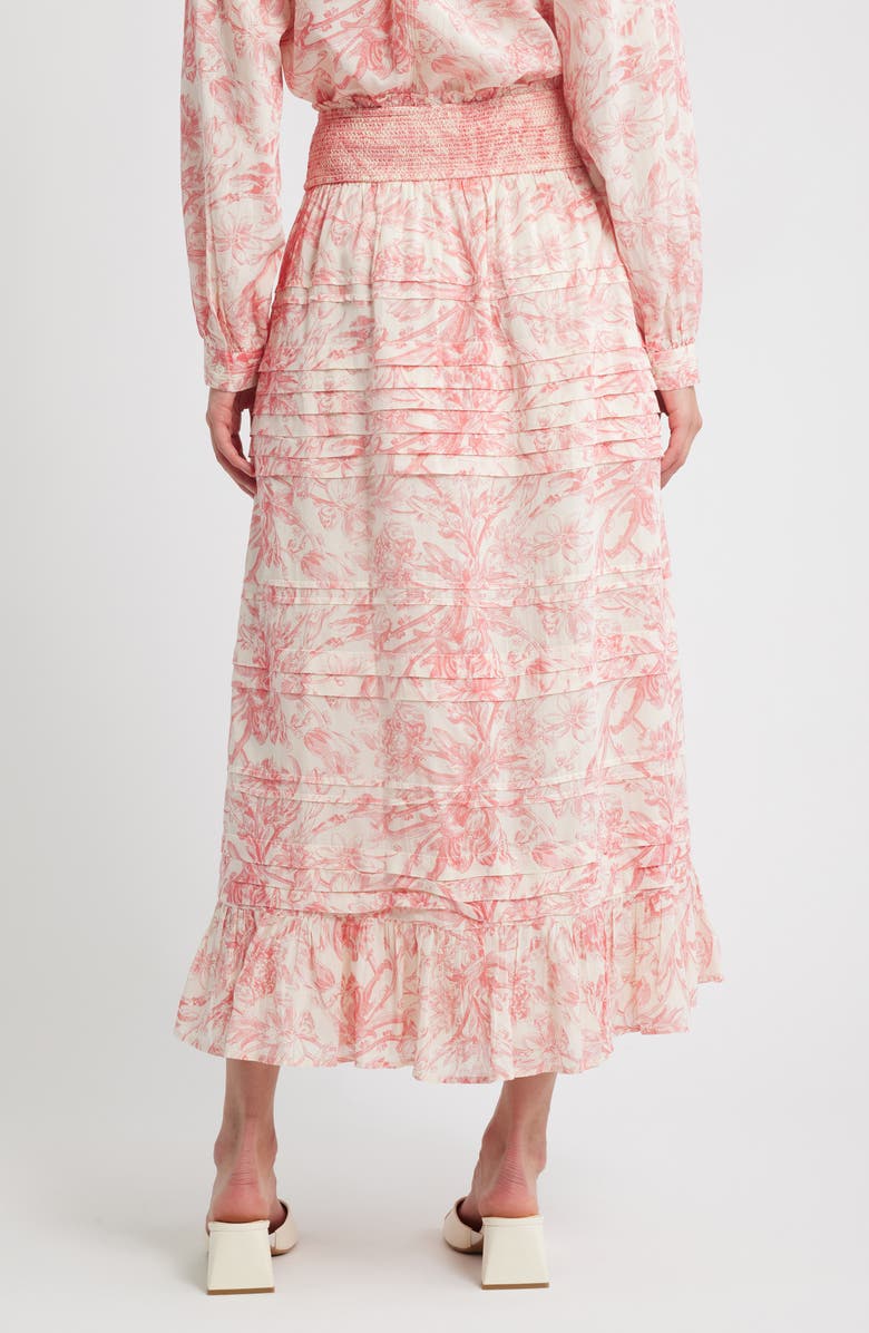 LOVE THE LABEL Joni Floral Cotton Blend Midi Skirt, Alternate, color,