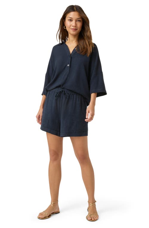 Splendid Coastal Drawstring Shorts In Navy