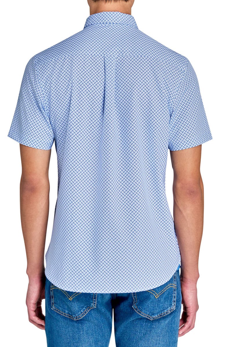 CONSTRUCT Slim Fit Mini Barrel Recycled 4-Way Stretch Performance Short Sleeve Shirt, Alternate, color, 
