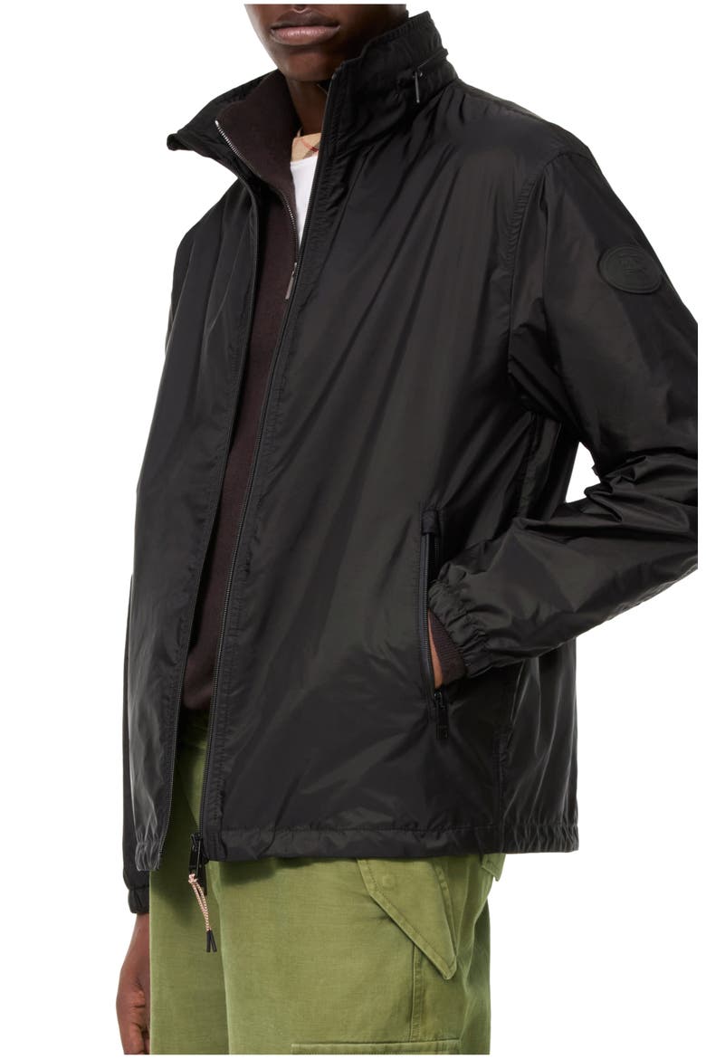 Nylon Newington Hooded Jacket, Main, color, Black