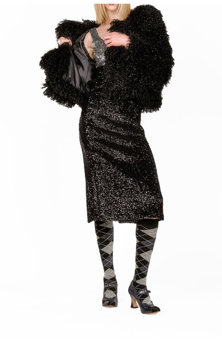 Anna Sui Faux Curly Lamb Jacket, Alternate, color, 