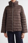 Herno Faux Suede Quilted Down Puffer Jacket