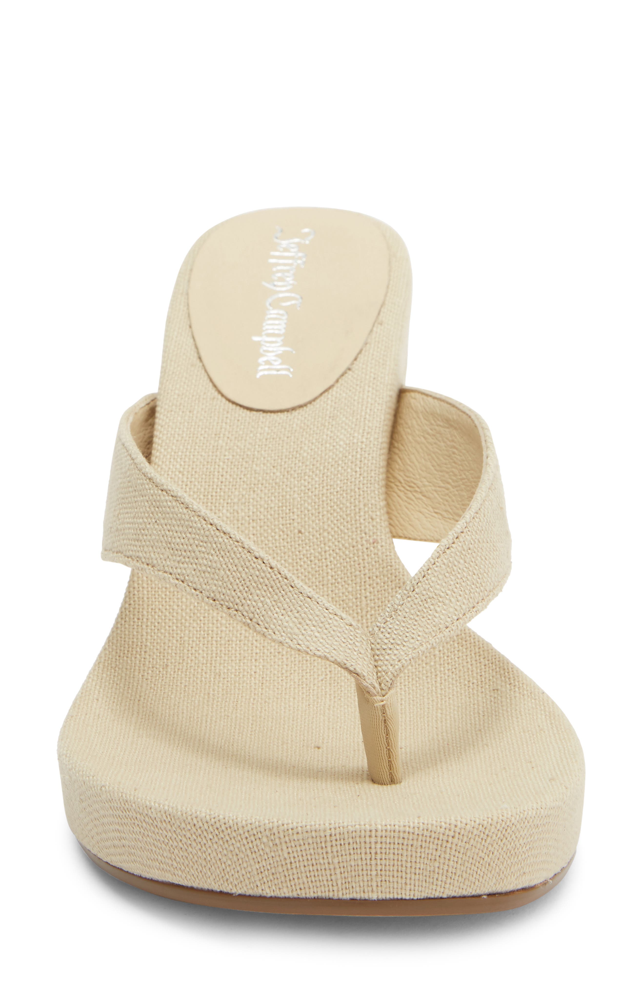 Jeffrey Campbell Liezel Platform Wedge Flip Flop, Alternate, color, Beige Canvas