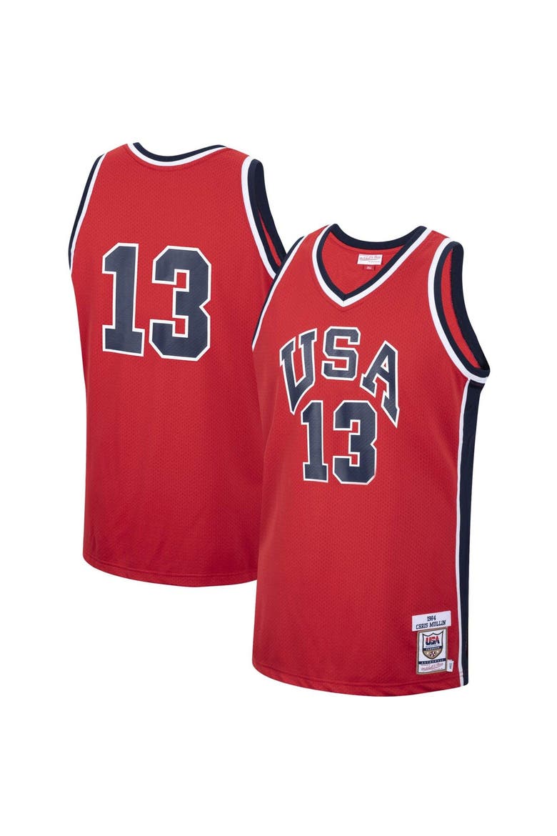Men's Mitchell & Ness Chris Mullin Red USA Basketball 1984 Authentic Jersey, Main, color, Red