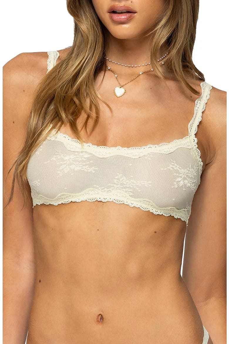 Livvy Sheer Lace Bralette, Main, color, YELLOW