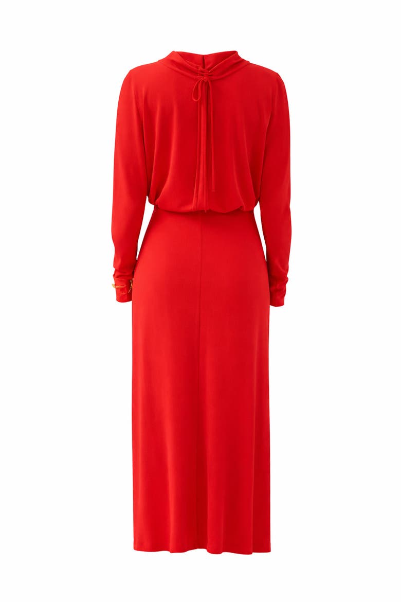 Alessio Draped Midi Dress, Alternate, color, RED