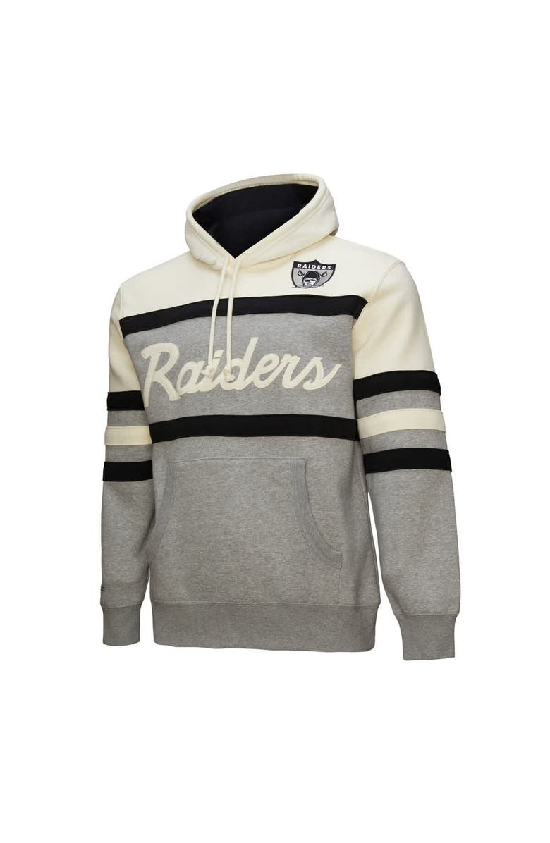 Mitchell & Ness Men's Mitchell & Ness Heather Gray Oakland Raiders Head Coach Vintage Logo Pullover Hoodie, Alternate, color, Heather Gray