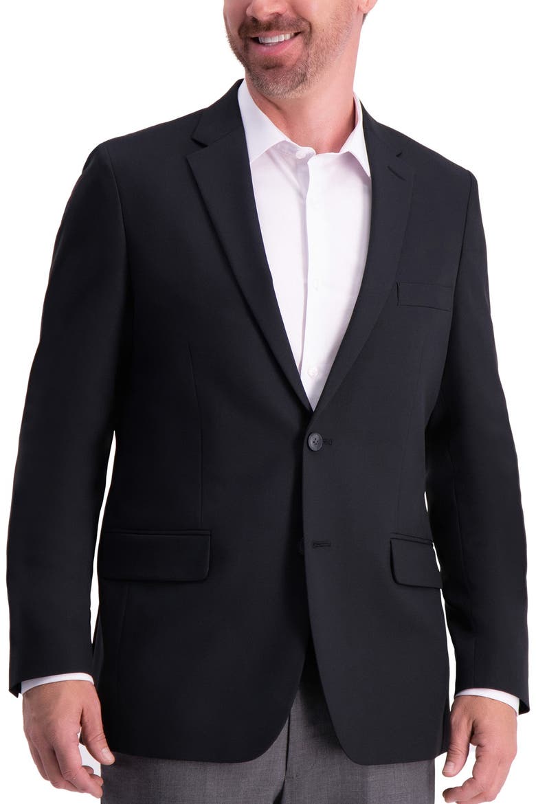 The Active Series Solid Gab Tailored Fit Blazer, Main, color, BLACK