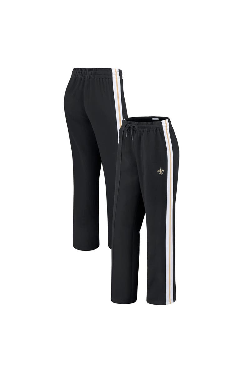 WEAR by Erin Andrews Women's WEAR by Erin Andrews Black New Orleans Saints Color-Block Straight Leg Pants, Main, color, Black