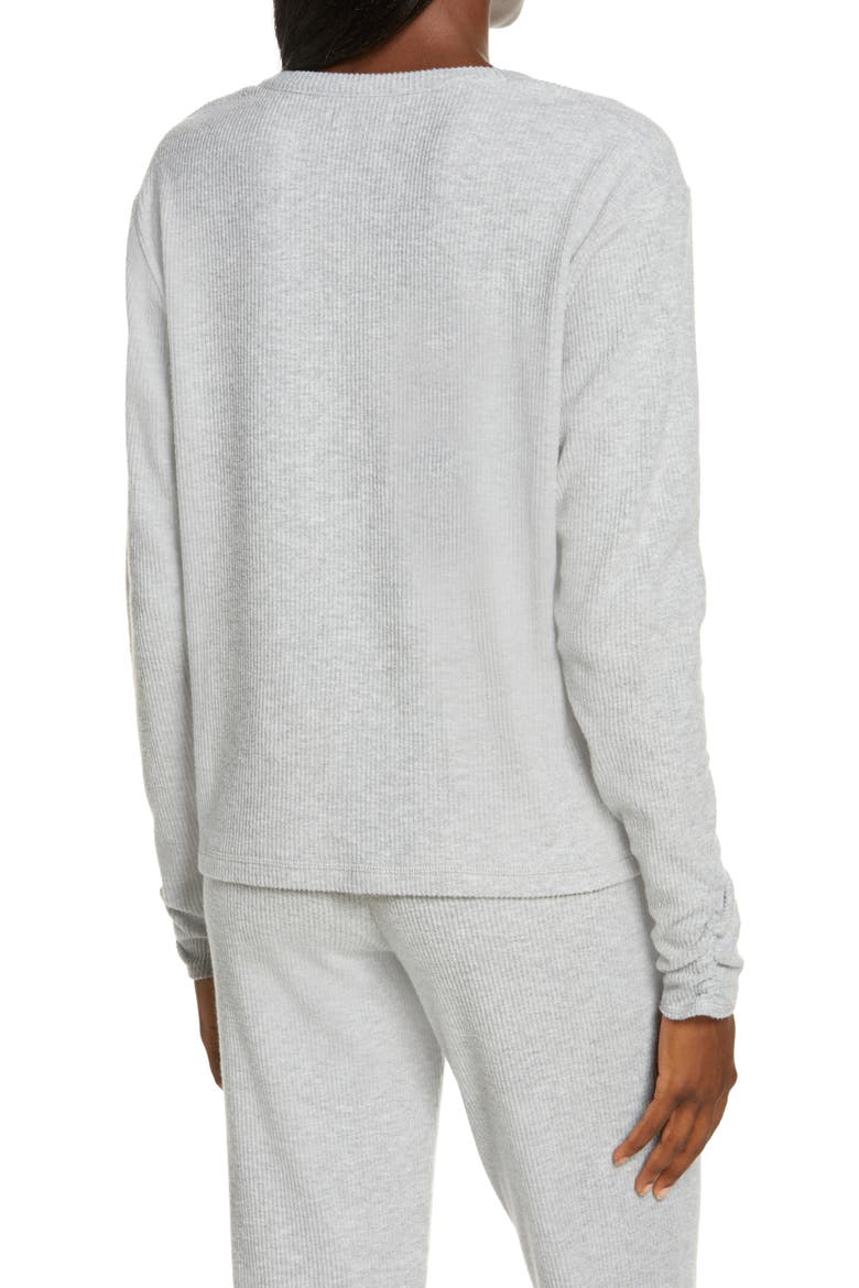 Maxwell Rib V-Neck Lounge Top, Alternate, color, GREY HEATHER