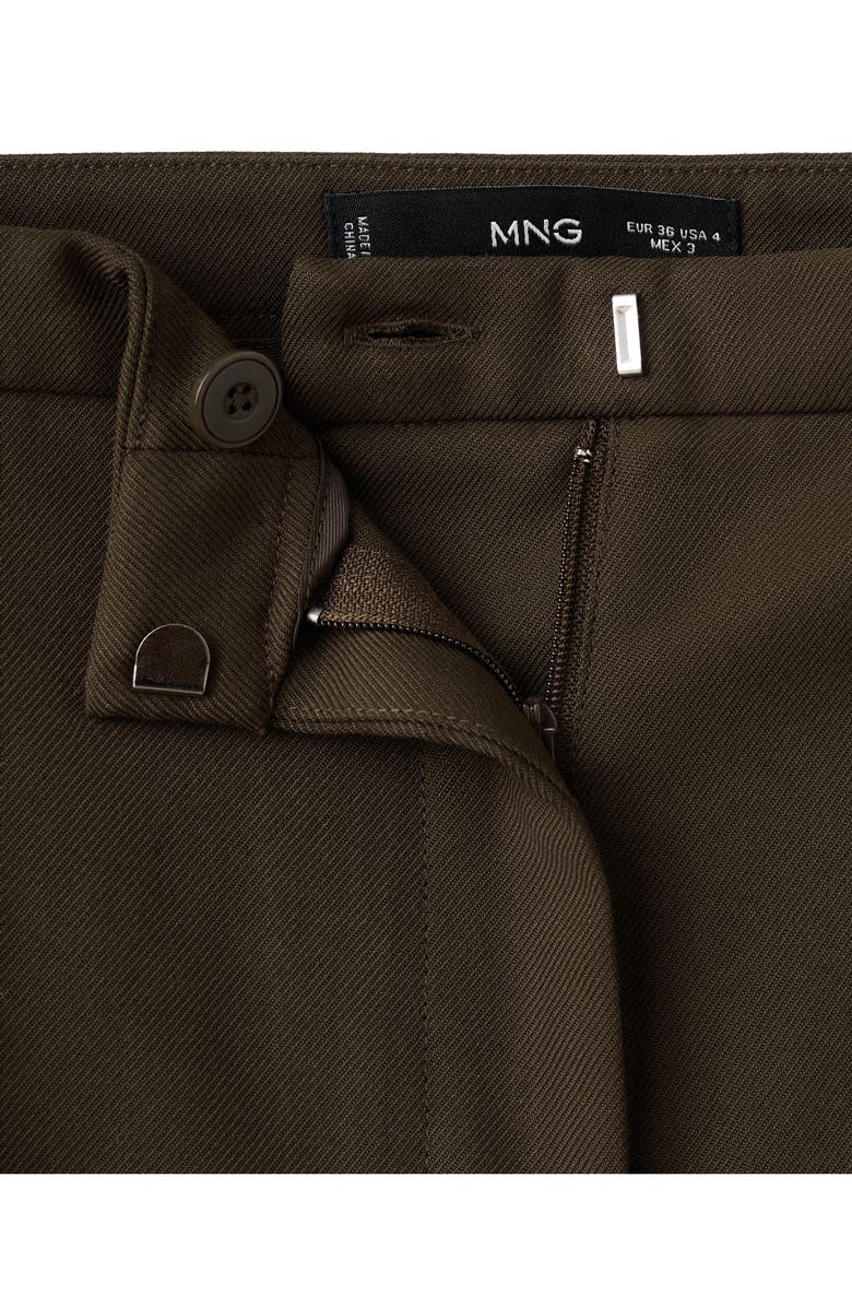 MANGO Pleated Wide Leg Pants, Alternate, color, Chocolate