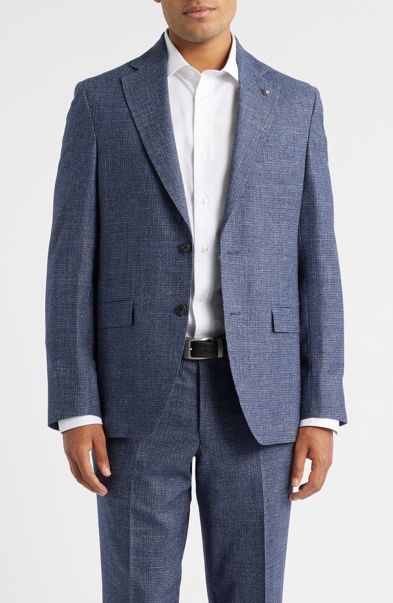 Jack Victor Montana Mid Blue Textured Super 120s Wool Suit, Alternate, color, Mid Blue