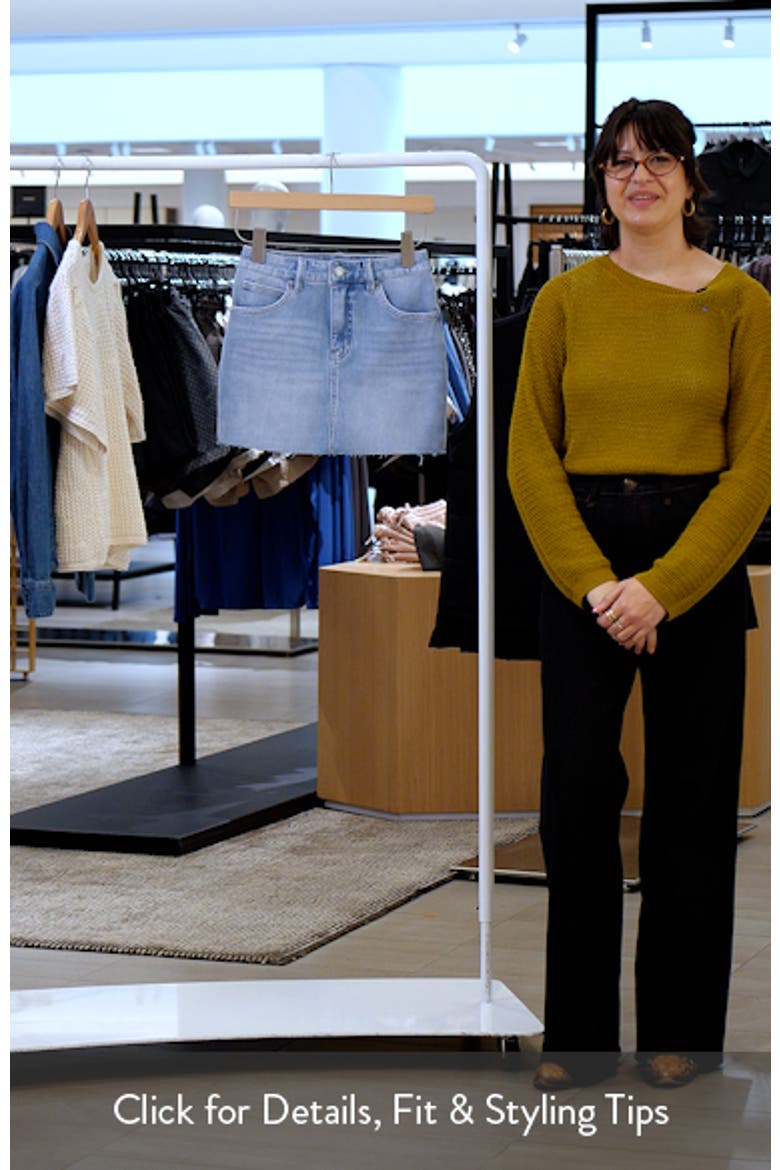 Elowen High Waist Raw Hem Denim Skirt video