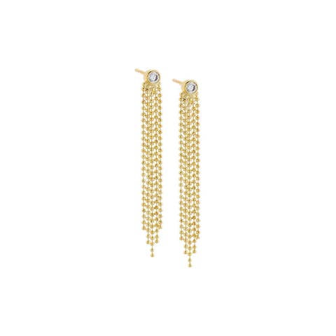 CZ Chain Tassel Stud Earring