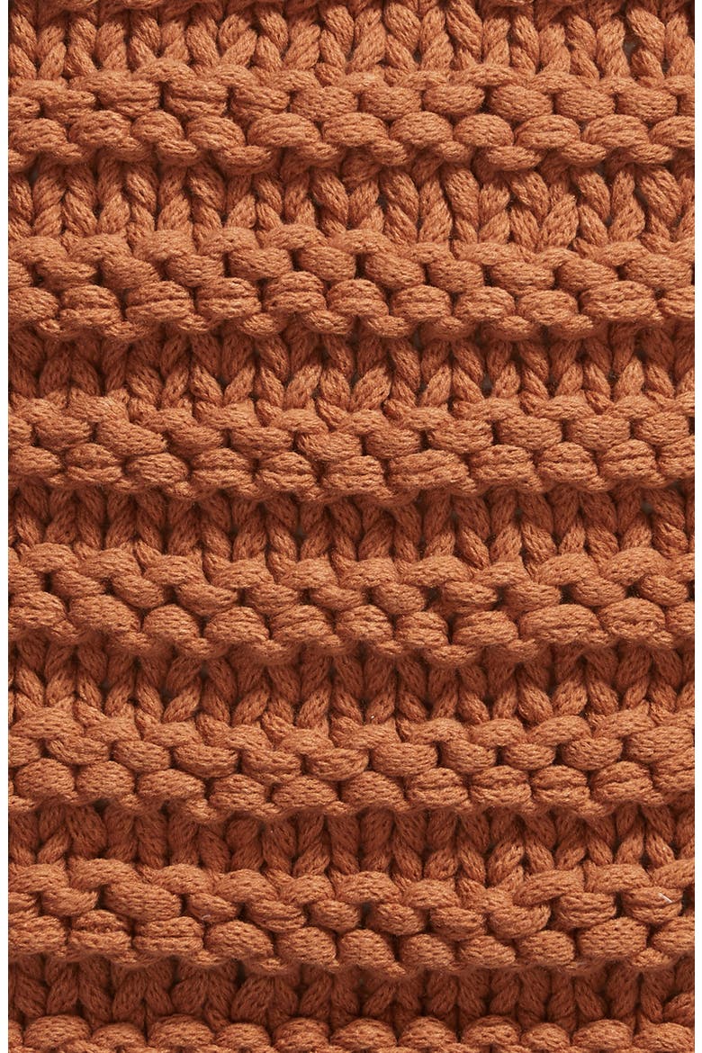 Chunky Knit Accent Pillow, Alternate, color, BROWN RUSSET