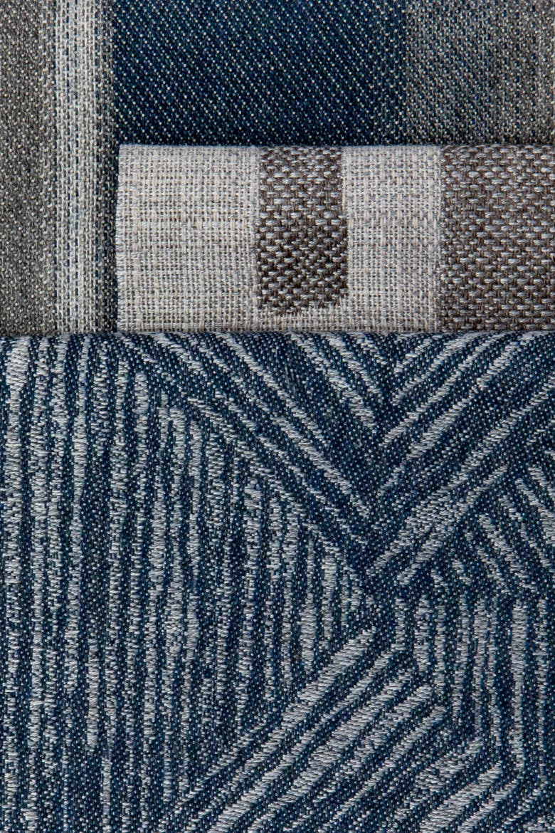 Ombre Stripe Indoor & Outdoor Woven Accent Pillow, Alternate, color, Indigo