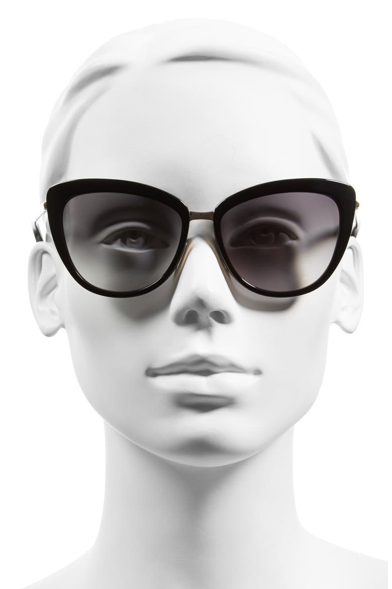 'kandi' 56mm cat eye sunglasses, Alternate, color, BLACK