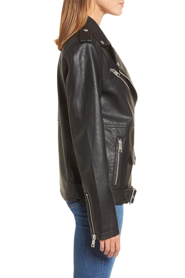 Levi's® Faux Leather Moto Jacket, Alternate, color, BLACK