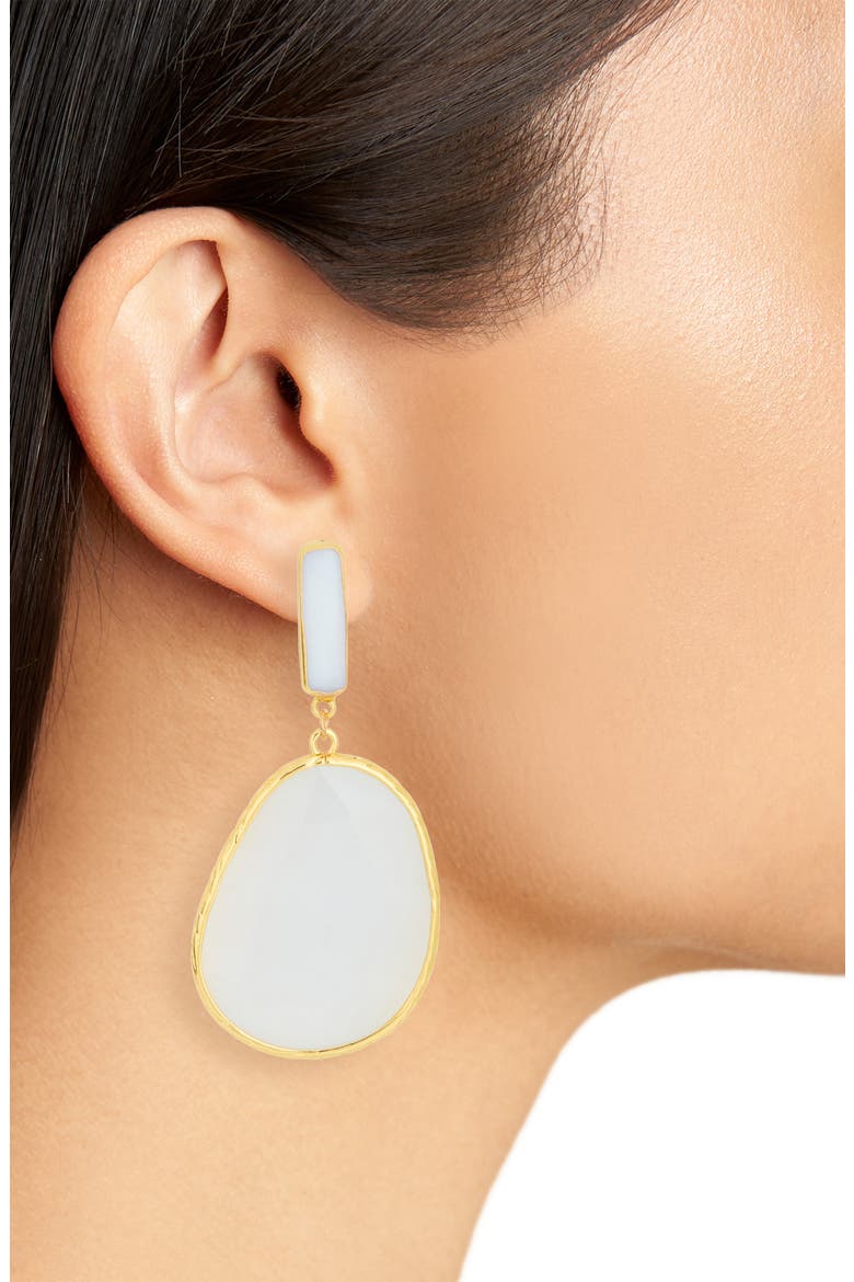 Organic Stone Drop Earrings, Alternate, color, GOLD/ NEUTRAL