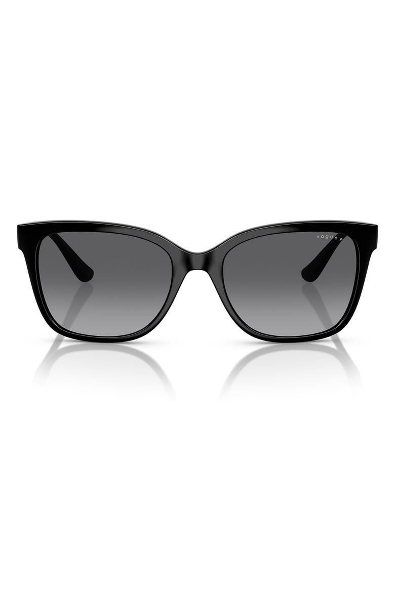 VOGUE 54mm Gradient Polarized Pillow Sunglasses, Main, color, Black