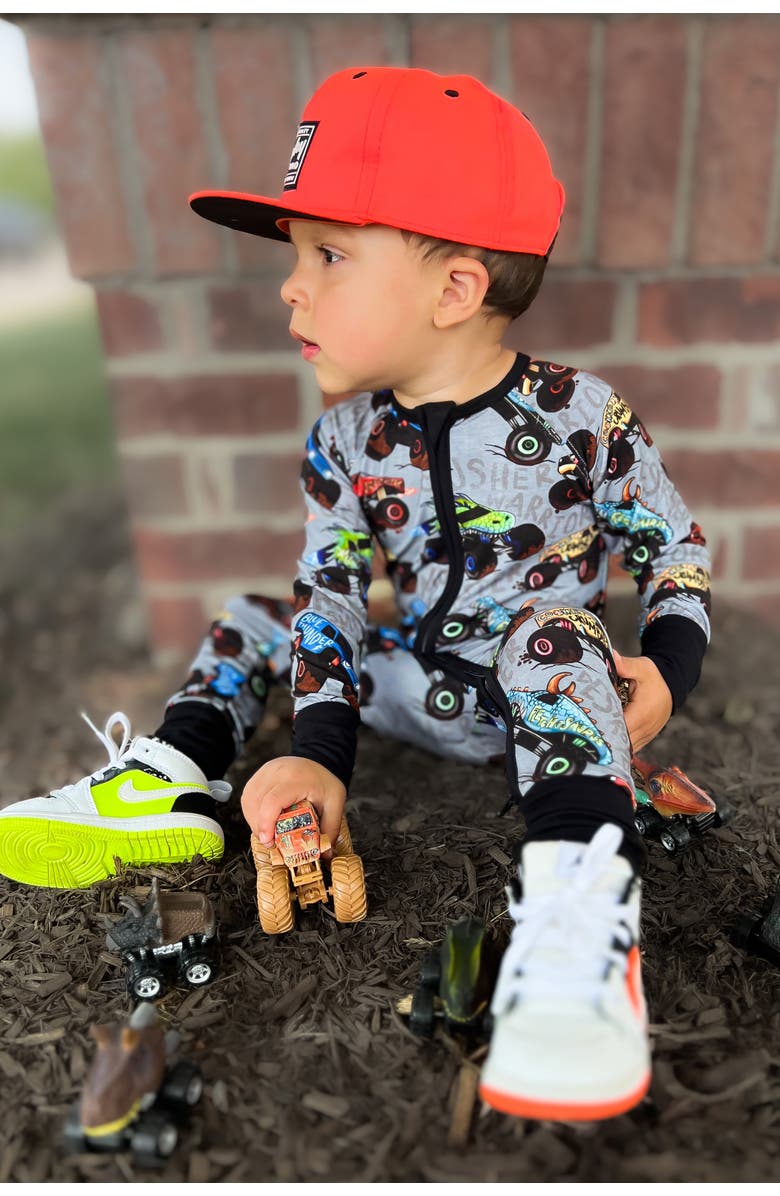 Fletch Monster Jammies Snoozer, Alternate, color, Gray