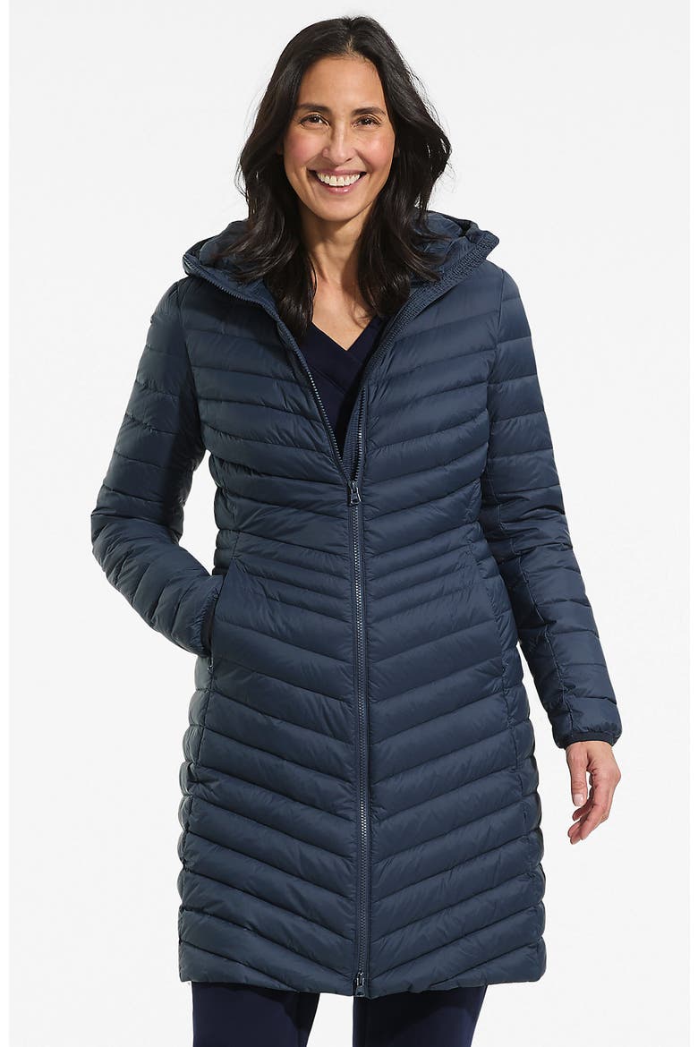 Ultralight Packable Long Down Coat, Main, color, Vintage Blue