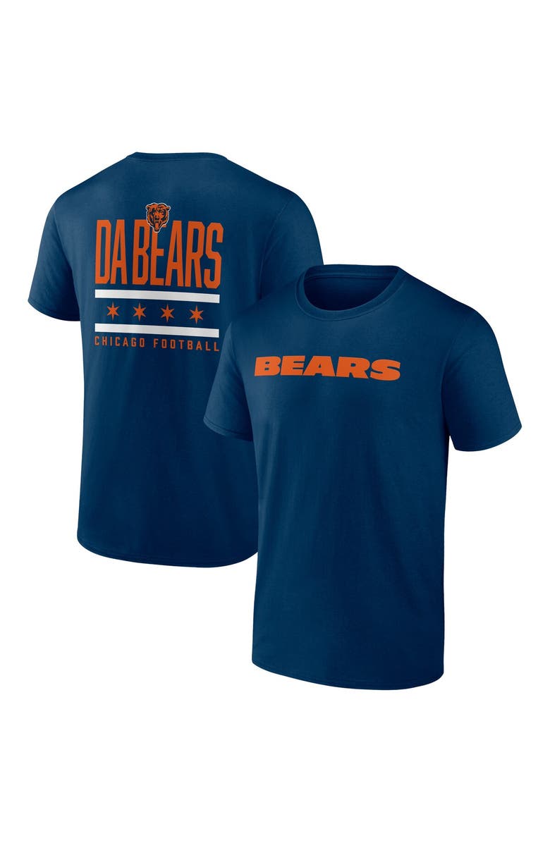 PROFILE Men's Profile  Navy Chicago Bears Big & Tall Two-Sided T-Shirt, Main, color, 