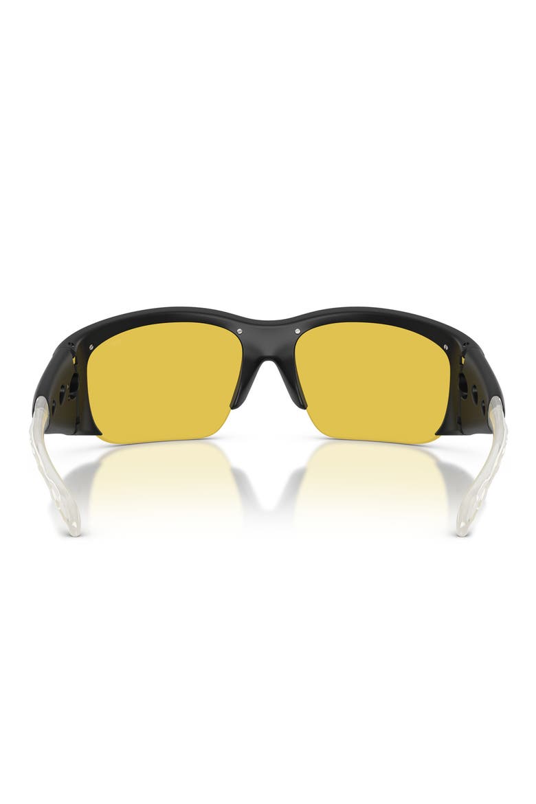62mm Oversize Mirrored Pillow Sunglasses, Alternate, color, SOLID SHINY BLACK / YELLOW