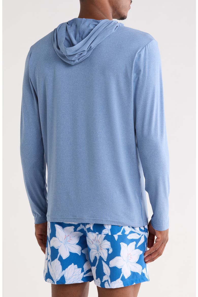 UPF 50+ Long Sleeve Hooded Sunshirt, Main, color, DENIM