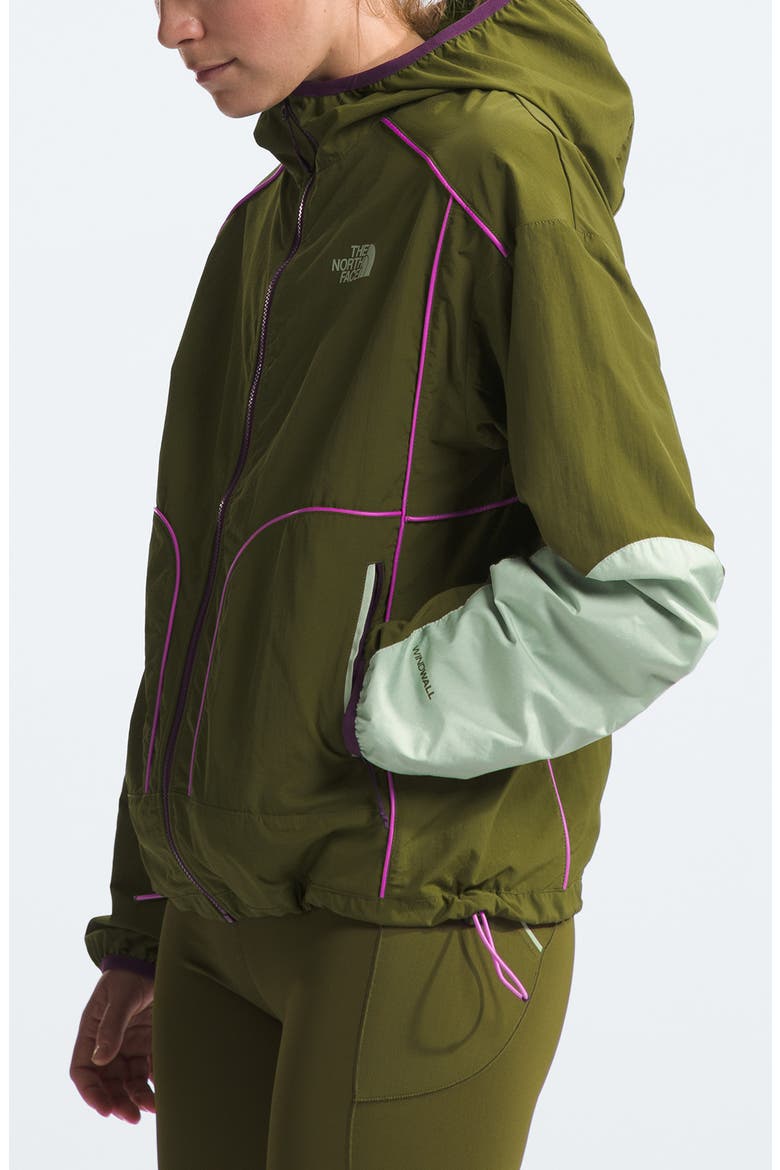 Trailwear Wind Whistle Running Jacket, Alternate, color, FOREST OLIVE/ VIOLET CROCUS