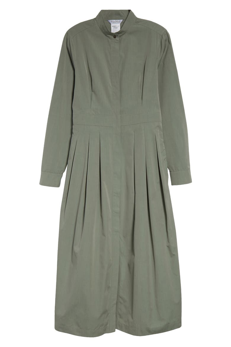 Pavia Pleated Long Sleeve Cotton Shirtdress, Alternate, color, SAGE GREEN